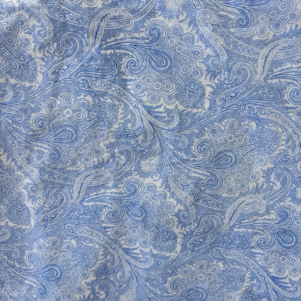 Lauren Ralph Lauren‎ Full/Double Flat Sheet Blue Paisley LRL 100% Cotton 89x100